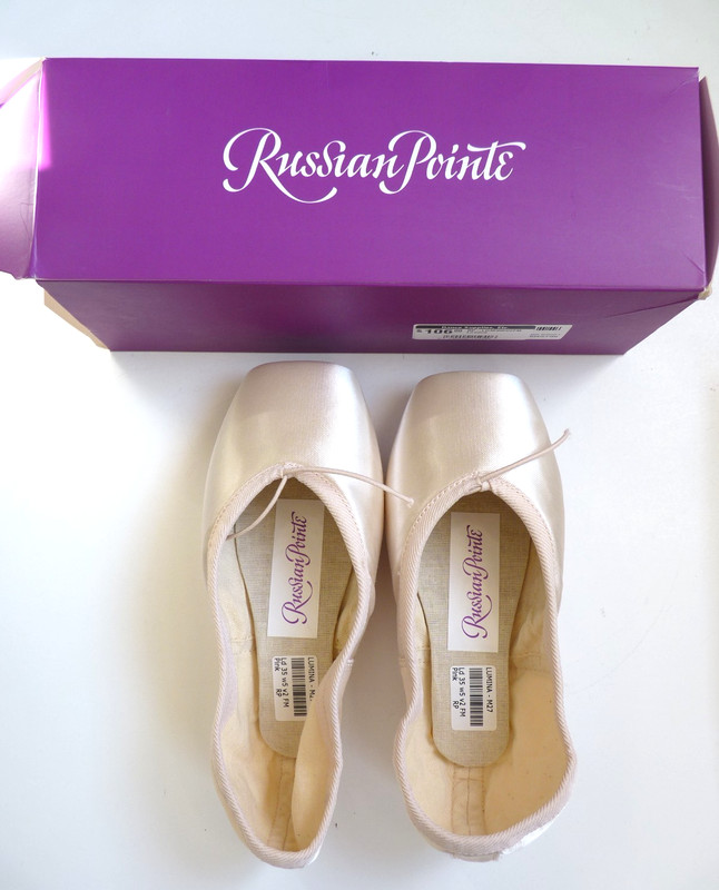 Russian Pointe Lumina 35 W5 V2 FM U-Cut with Drawstring Ballet Pointe Shoes New