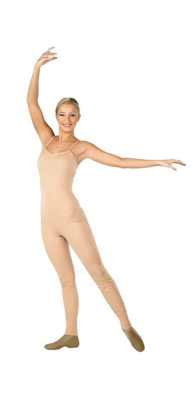 Body Wrappers 202 Adult Size Small (4-6) Nude Lightweight Nylon Camisole Unitard