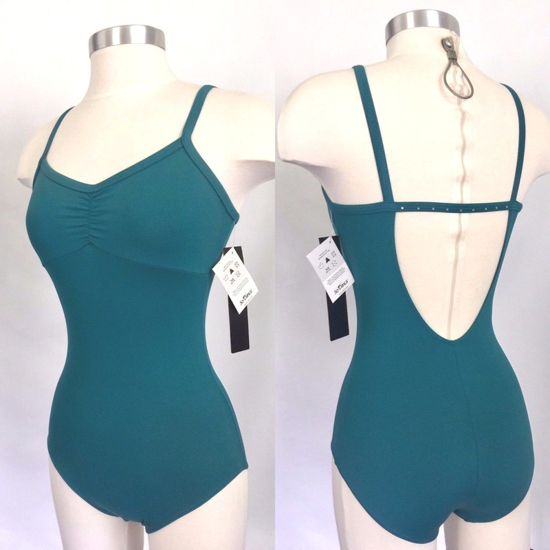 So Danca Ladies Microfiber Rhinestone Back Strap Leotard, THREE Colors, NWT