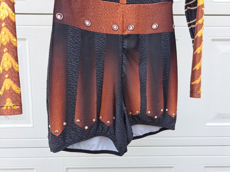 Dance Biketard Halloween Costume Alexandra Worth It Black Gold Rhinestones Small gallery