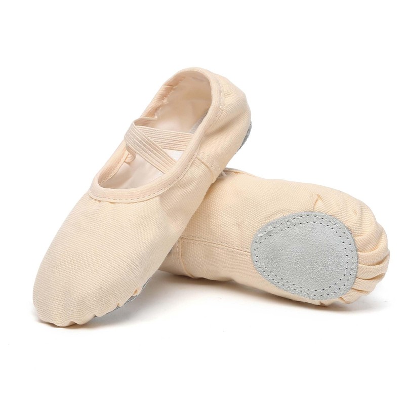 Danzcue Ballet Shoes for Girls-Soft Canvas Dance 3 Big Kid, Pink
