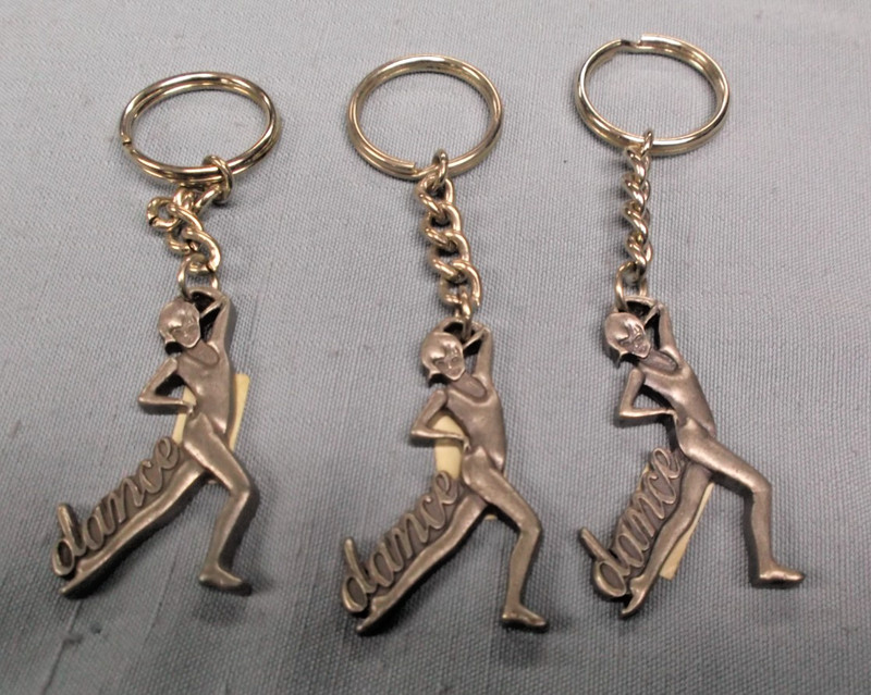 Dance Keychains – Lot of 3 – Pewter – 2″ – Classic PK106 – Performing Arts Gifts