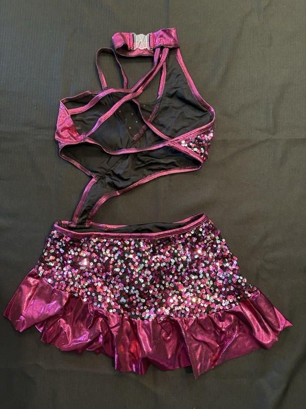 A Wish Come True Pink Sequined Dance Costume, Size Adult Small gallery