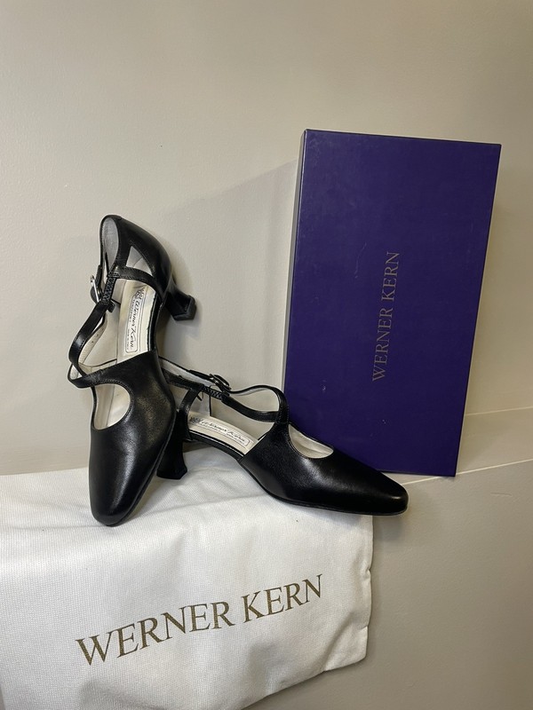 Werner Kern Ines 55 Black Leather 2” Heels US 6 UK 3.5 EU 36 Dance Shoes