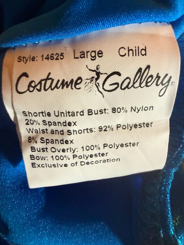 Costume Gallery 14625 Tap Costume Halter Biketard Black Sequin Blue Child Large gallery