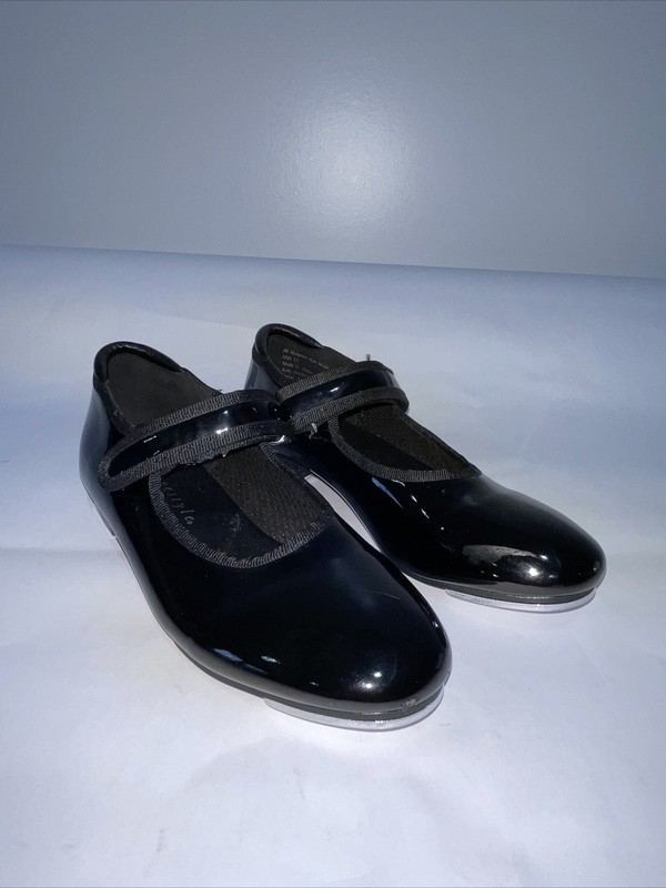 Freestyle by Danskin Girls’ Dance Shoes – Black Patent Metal Sole Size 13