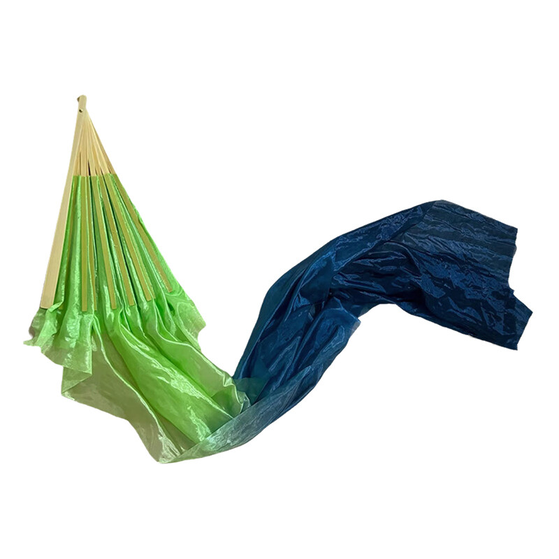 1.8m Long Belly Dance Fan Faux Silk Bamboo Fan Veil Gradient Colorful Chinese gallery