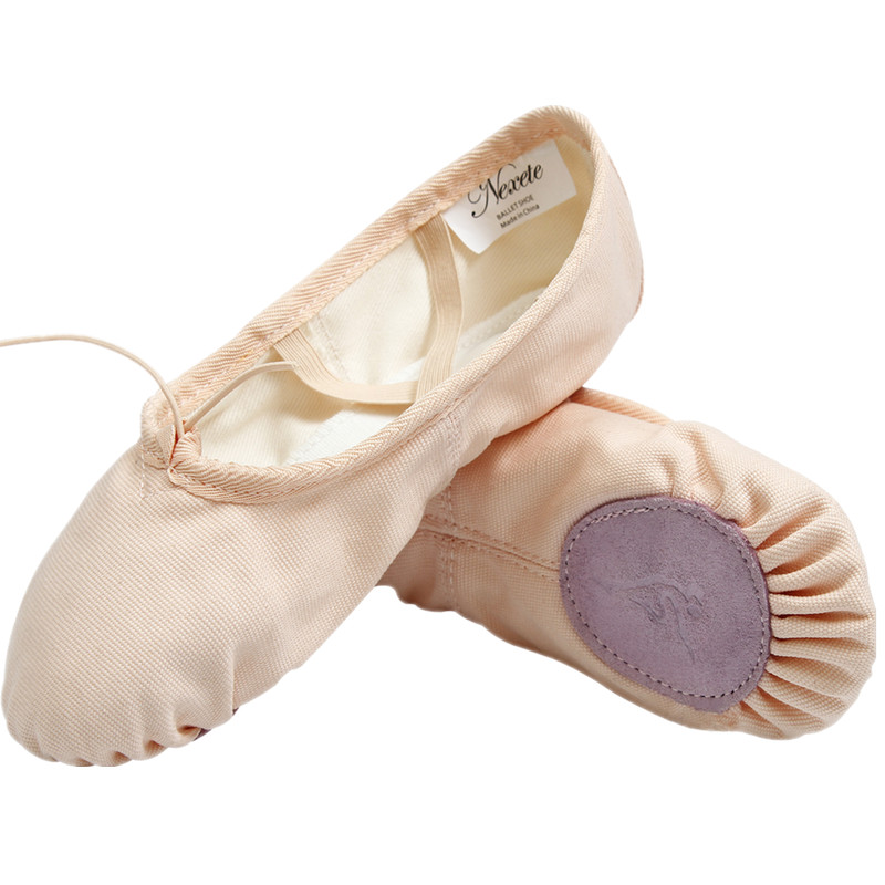 Women Canvas Ballet Dance Shoes Yoga Gymnastics Leather Split-Sole Slipper Flate