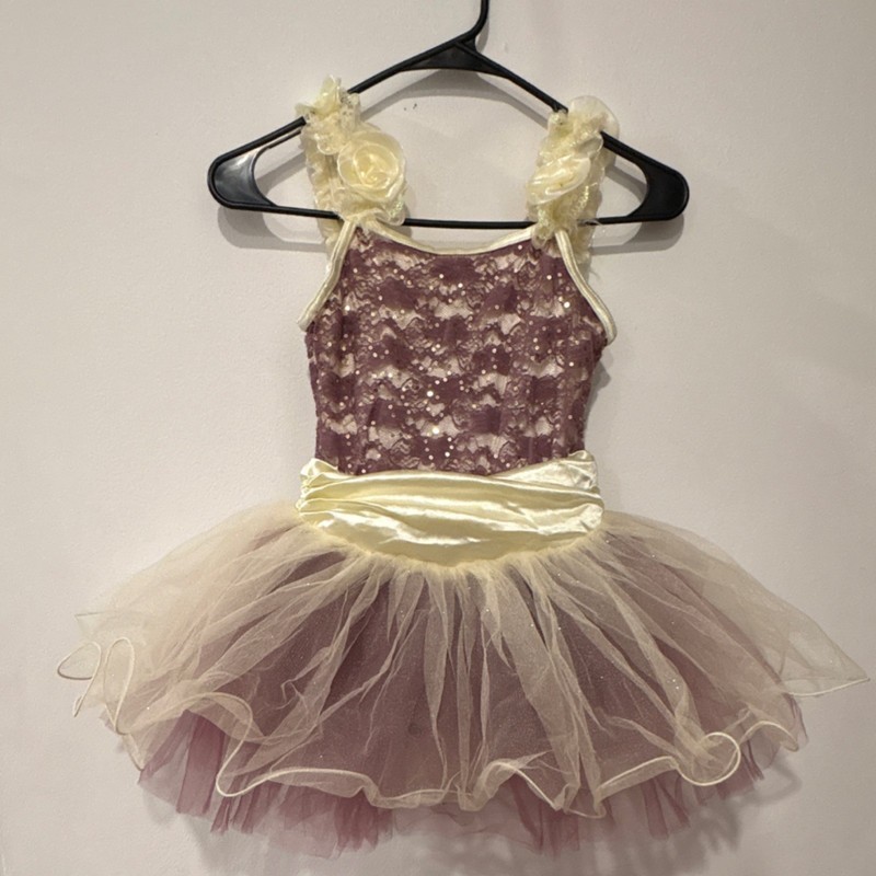 Weissman Girls Sleeveless Dance Dress Purple Ivory MC RN 64830