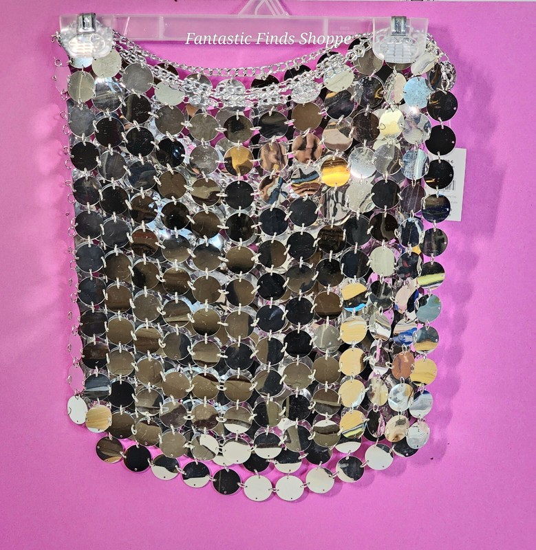 Silver Tone Coin Belly Dancing Skirt Overlay Halloween Costume