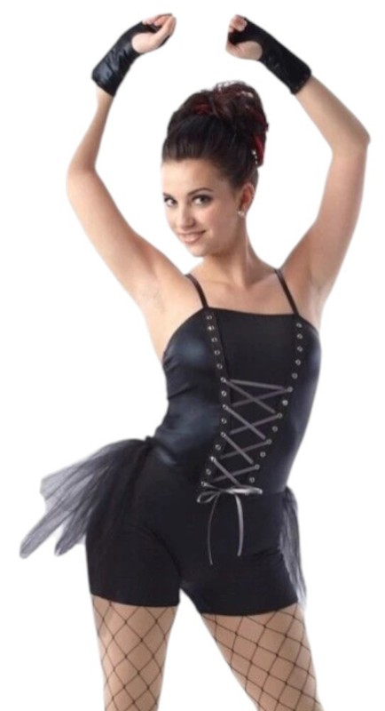 Lot of 4 Run The World 1-CXS 1-CS 1-CM 1-CXL Dance Costume Tulle Biketard Mitts