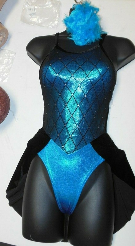 FOIL SPANDEX LEOTARD GLITTERED MESH VELVET BACK SKIRT Child pretty back