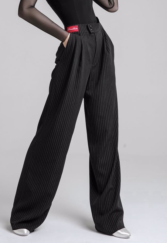 Prima Bella Pinstripe Ballroom Dance Pants XS Wide Leg Practice Trousers