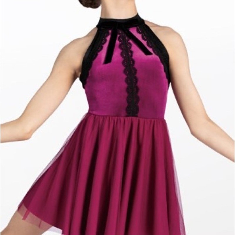 Weissman Dance costume dress burgundy WHEN WE WERE YOUNG 12508 Adult Small SA