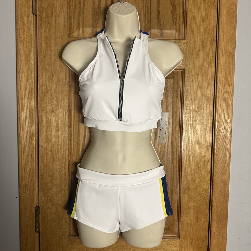The Line Up Pro Cheer Dance NFL NBA NHL 2 Pc Blue White Sequin Audition Set MA