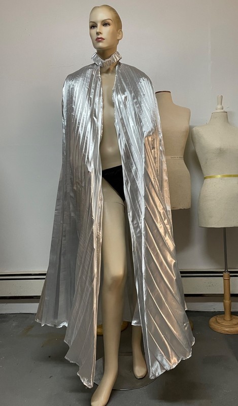 NEW IN BAG Danzia Danzcue Silver Pleated Disco, Angel, Dance Wings Set w/ Wands gallery