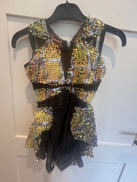 Black and Gold Girls Jazz Dance Dress Size MC