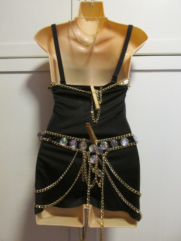 New Connie Cloris Dance/Body Jewelry Gold Alloy Crystal Set Bra Cover Hip Belt W gallery