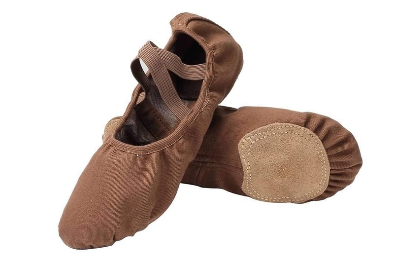 Ballet Shoes for Women Stretch Canvas Split Sole Dance Shoe for Girls-Coffee-9M