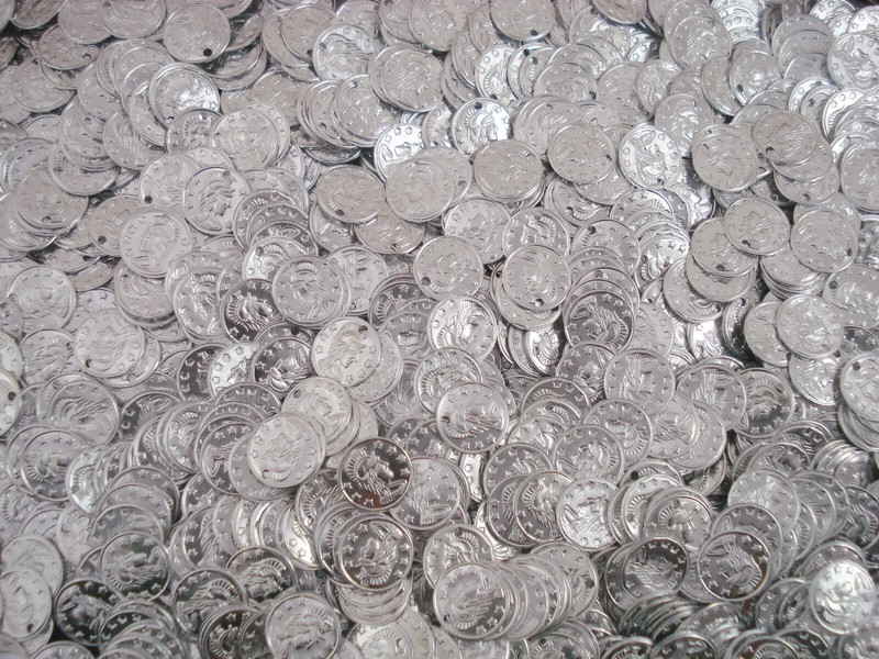 Belly Dancing Coins 10mm Silver 1000pc Costume Jewellery Stage